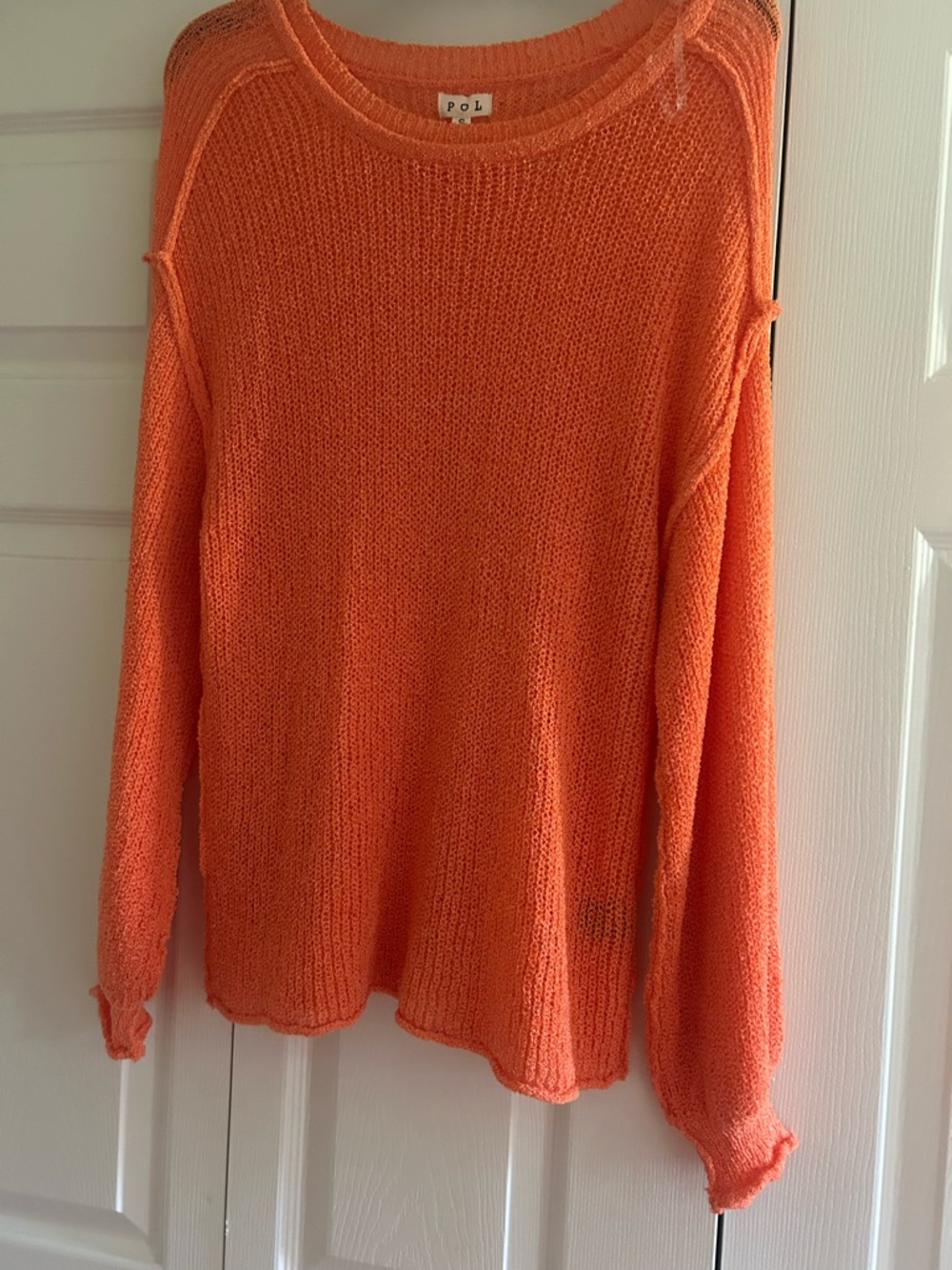 POL Coral / Orange Crewneck Knit Sweater